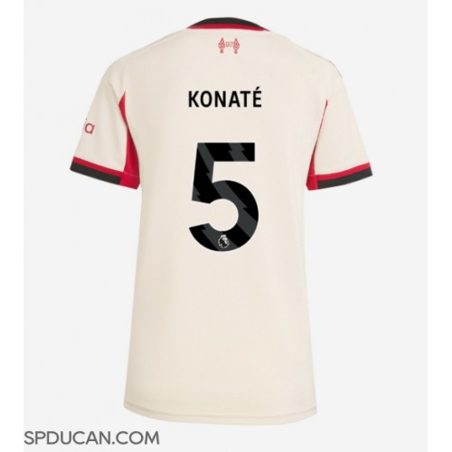 Zenski Nogometni Dres Liverpool Ibrahima Konate #5 Gostujuci 2025-26 Kratak Rukav Zenski Nogometni Dres Liverpool Ibrahima Konate #5 Gostujuci 2025-26 Kratak Rukav